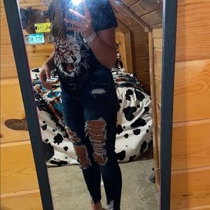 American Eagle ripped skinny jeans